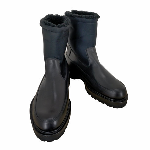 ダブルエイチ WH vibramソール ボアブーツ ショート 8 26-26.5cm 黒 ブラック メンズ 8