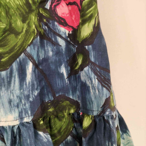 ケンゾー KENZO 総柄 シルクスカート ミモレ丈 レディース 36