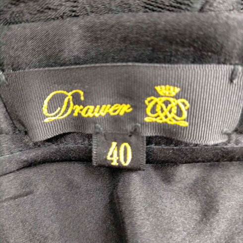 ドゥロワー Drawer ドゥロワー Drawer フレアスカート シルク ジャガード ミニ 40 ブラック 黒 /AO ■OS レディース レディース JPN:40