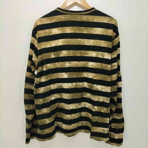ブラックコムデギャルソン BLACK COMME des GARCONS 2014AW タイダイ染め ボーダーロングスリーブクルーネックTシャツ メンズ JPN:L