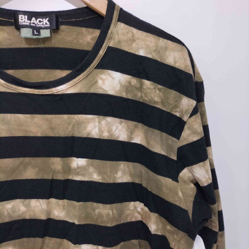 ブラックコムデギャルソン BLACK COMME des GARCONS 2014AW タイダイ染め ボーダーロングスリーブクルーネックTシャツ メンズ JPN:L