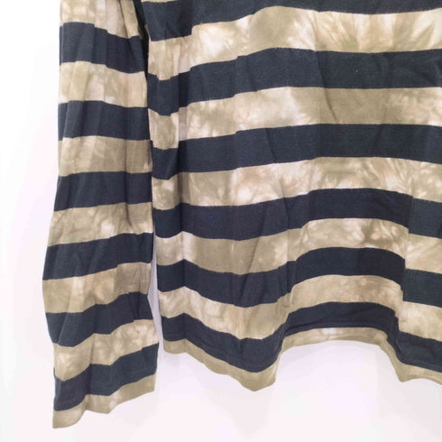 ブラックコムデギャルソン BLACK COMME des GARCONS 2014AW タイダイ染め ボーダーロングスリーブクルーネックTシャツ メンズ JPN:L