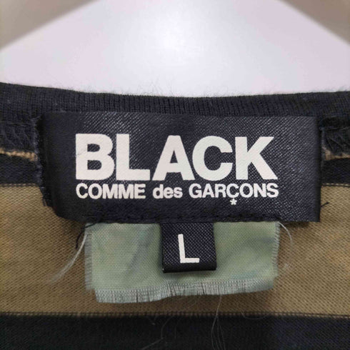 ブラックコムデギャルソン BLACK COMME des GARCONS 2014AW タイダイ染め ボーダーロングスリーブクルーネックTシャツ メンズ JPN:L