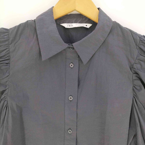 ザラ ZARA ボリューム パフスリーブ シャツワンピース レディース import:S