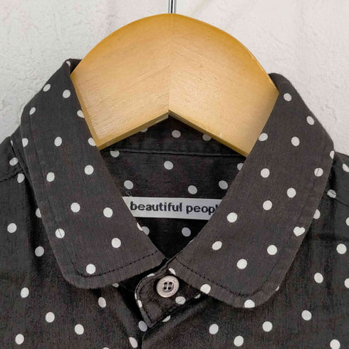 ビューティフルピープル beautiful people ドット柄 コットンシャツ レディース 130