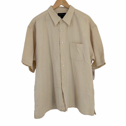 クラフトアンドバロー Croft&Barrow ヘリンボーン S/S シャツ メンズ import:XL