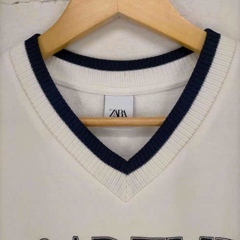 ザラ ZARA カレッジプリントスウェットベスト メンズ JPN:M