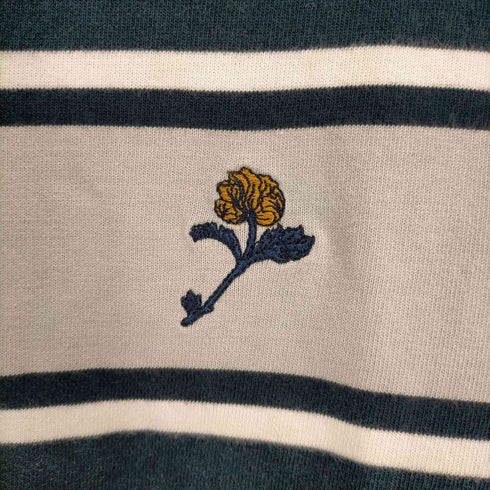 ザラ ZARA 花刺繍ボーダーカットソー メンズ JPN:S