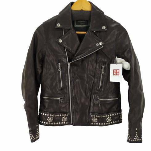 ヒステリックス HYSTERICS 17SS ゴートレザー スタッズ ダブルライダースジャケット レザージャケット ジップアップ アウター レディース import:S