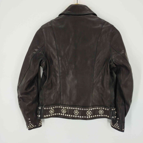 ヒステリックス HYSTERICS 17SS ゴートレザー スタッズ ダブルライダースジャケット レザージャケット ジップアップ アウター レディース import:S