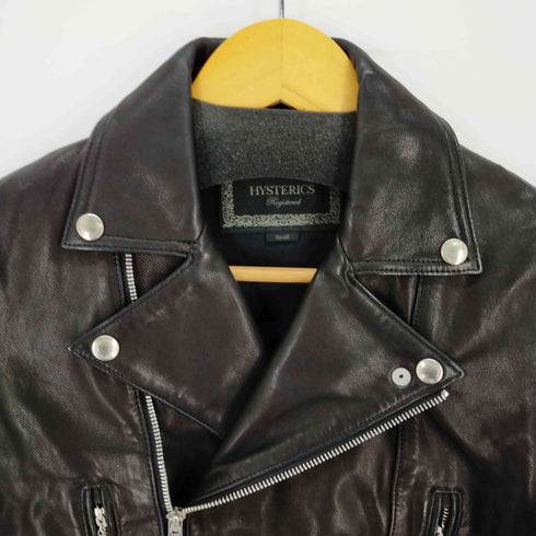 ヒステリックス HYSTERICS 17SS ゴートレザー スタッズ ダブルライダースジャケット レザージャケット ジップアップ アウター レディース import:S