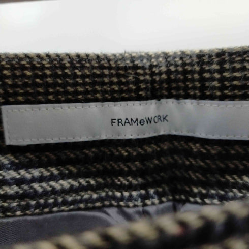 フレームワーク FRAMeWORK 21AW グレンチェックツイードワイドパンツ タック レディース 36