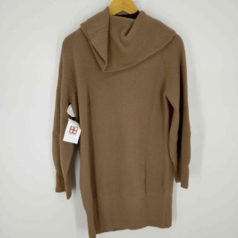 フォクシーニューヨーク FOXEY NEW YORK COLLECTION Knit Tops ロングニット セーター 長袖 チュニック丈 オフタートル カシミア混 レディース 40