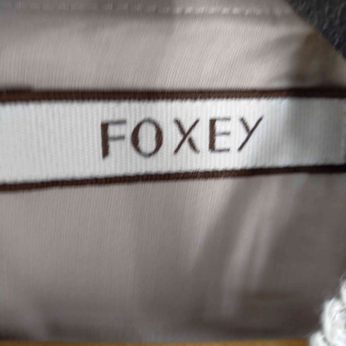 フォクシー FOXEY リネンワンピース 膝丈 ノースリーブ 刺繍 レディース 38