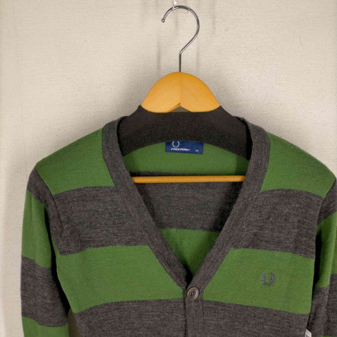 フレッドペリー FRED PERRY ボーダー柄 ウールカーディガン メンズ JPN:XS
