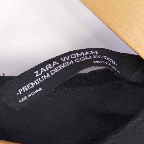 ザラ ZARA WOMAN Black Embroidery Peplum Blouse ブラウス レディース import:XS