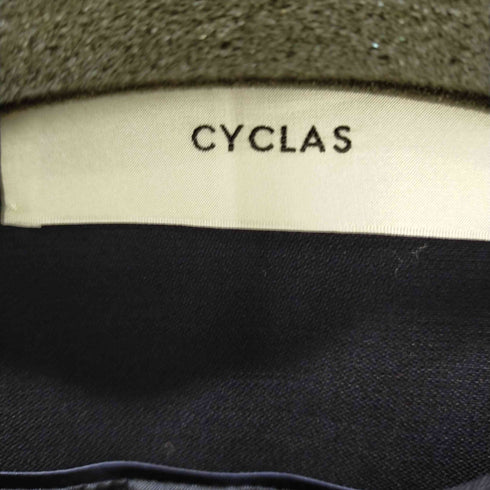 CYCLAS ウール ノーカラー ジャケット 総裏地 レディース 38