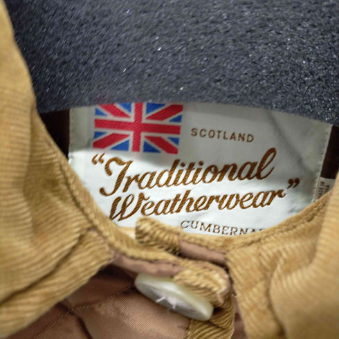 トラディショナルウェザーウェア Traditional Weatherwear コーデュロイ キルティングジャケット 中綿 アウター フード 2WAY レディース 36