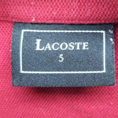 ラコステ LACOSTE ワンポイント 刺繍 S/S ポロシャツ メンズ JPN:5