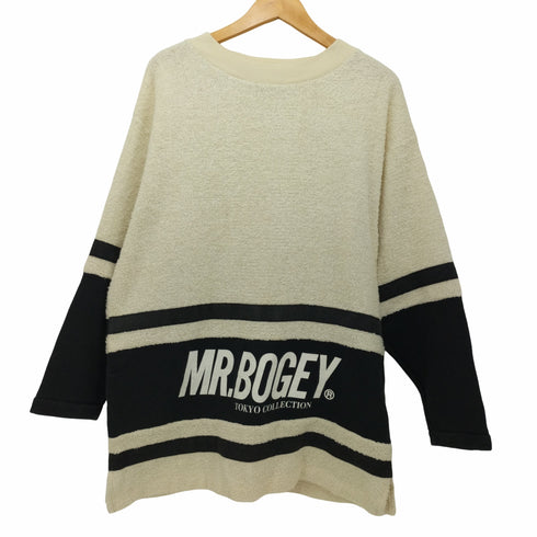 Mr.Bogey フロントロゴ パイル地ニット メンズ