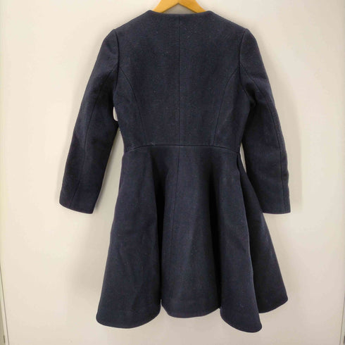 チェスティ Chesty 18AW ビジューノーカラーコート アウター ロング フレア 比翼ボタン 0 紺 ネイビー /ES ■OS ■SH レディース レディース JPN:0