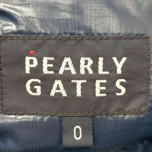パーリーゲイツ PEARLY GATES 2WAY ダウン ジャケット ベスト アウター ジップアップ 総裏地 ワッペン 0 ネイビーブルー 紺青 /CM ■OS メンズ メンズ JPN:0