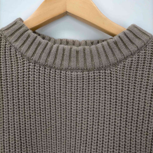 クラネ CLANE クラネ CLANE 22AW OVER HALF SLEEVE KNIT TOPS ハーフスリーブニット セーター リブ 五分袖 クルーネック プルオーバー 1 カーキ /DO ■OS レディース レディース JPN:1