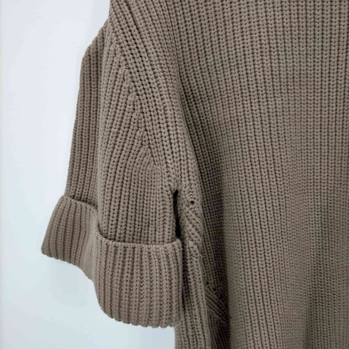 クラネ CLANE クラネ CLANE 22AW OVER HALF SLEEVE KNIT TOPS ハーフスリーブニット セーター リブ 五分袖 クルーネック プルオーバー 1 カーキ /DO ■OS レディース レディース JPN:1