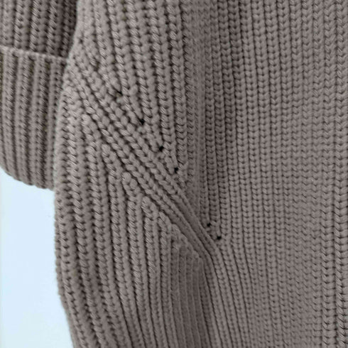 クラネ CLANE クラネ CLANE 22AW OVER HALF SLEEVE KNIT TOPS ハーフスリーブニット セーター リブ 五分袖 クルーネック プルオーバー 1 カーキ /DO ■OS レディース レディース JPN:1