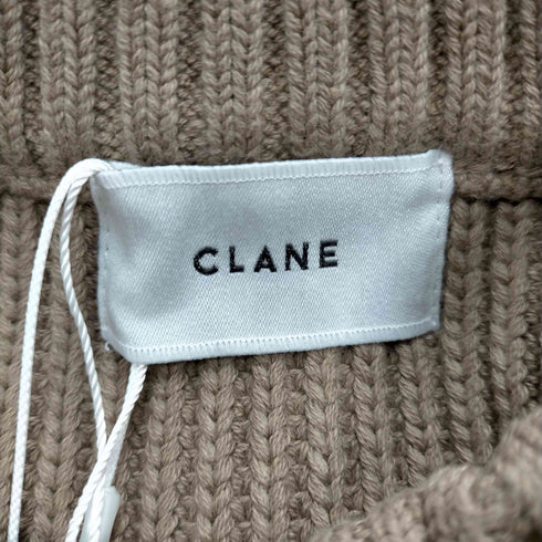 クラネ CLANE クラネ CLANE 22AW OVER HALF SLEEVE KNIT TOPS ハーフスリーブニット セーター リブ 五分袖 クルーネック プルオーバー 1 カーキ /DO ■OS レディース レディース JPN:1