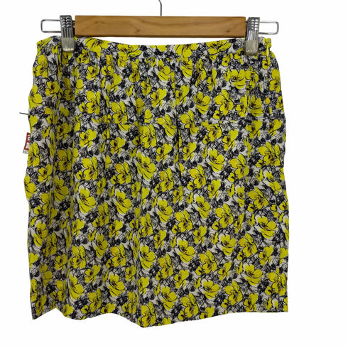 ドゥロワー Drawer フラワー柄シルクスカート タイト ミニ レディース 36