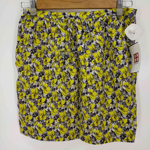 ドゥロワー Drawer フラワー柄シルクスカート タイト ミニ レディース 36