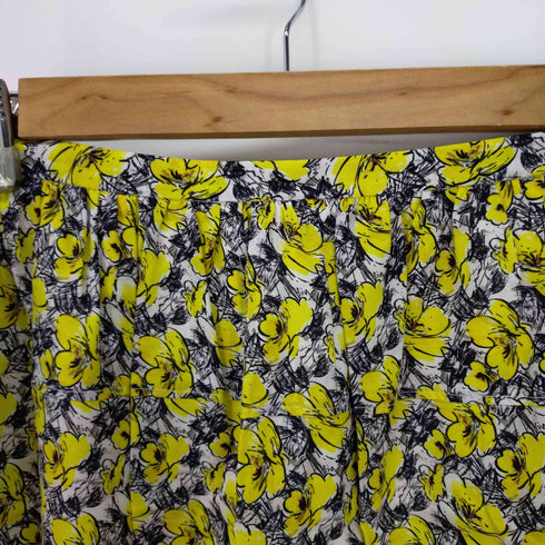 ドゥロワー Drawer フラワー柄シルクスカート タイト ミニ レディース 36