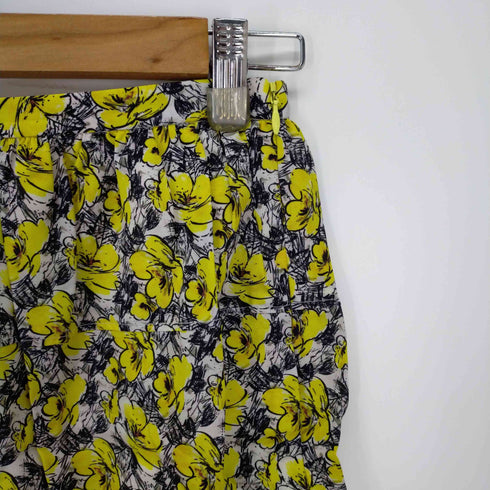 ドゥロワー Drawer フラワー柄シルクスカート タイト ミニ レディース 36