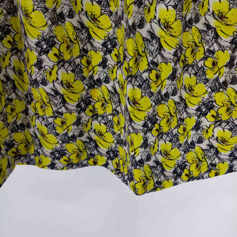 ドゥロワー Drawer フラワー柄シルクスカート タイト ミニ レディース 36