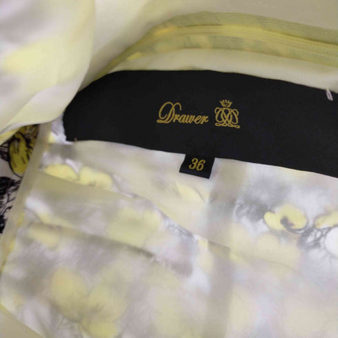 ドゥロワー Drawer フラワー柄シルクスカート タイト ミニ レディース 36