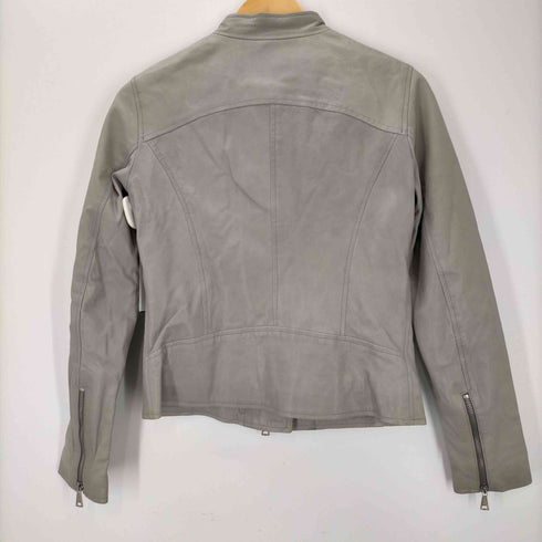 マーシャー MUSHER レザー ジップ ジャケット ブルゾン 羊革 01 グレー /DF ■OS レディース レディース JPN:1