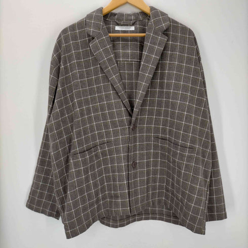 ジャーナルスタンダード JOURNAL STANDARD JOURNAL STANDARD DADS WOOLMIX チェック オーバーセットアップ ジャケット 2B テーパードパンツ M グレー 茶 ブラウン /HK ■OS メンズ メンズ M