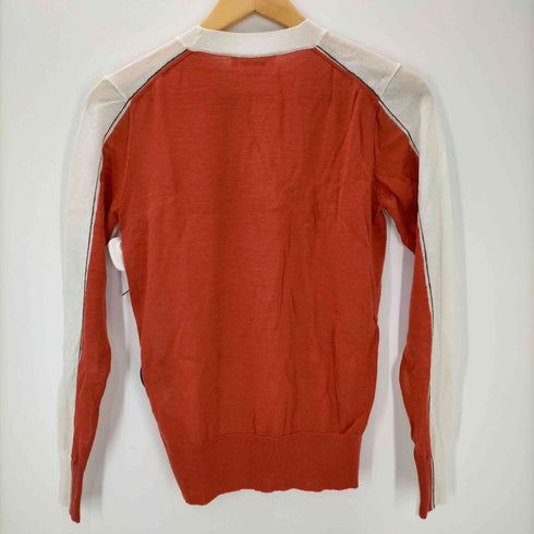 ビューティフルピープル beautiful people beautiful people 19SS s/z sheer wool color scheme pullov ニット カットソー 長袖 切替 36 赤 レッド オフホワイト /ES ■OS レディース レディース JPN:36