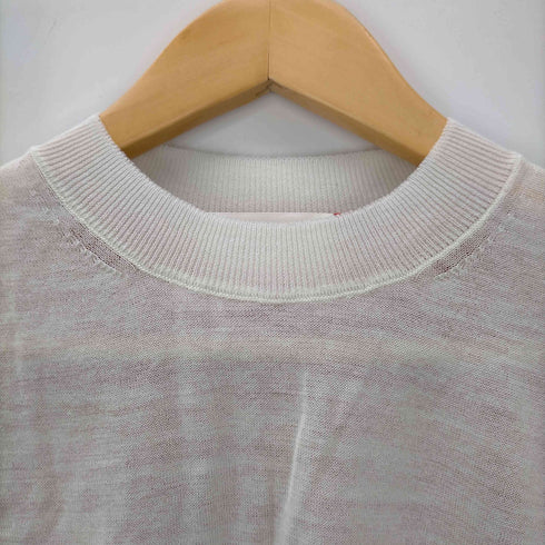 ビューティフルピープル beautiful people beautiful people 19SS s/z sheer wool color scheme pullov ニット カットソー 長袖 切替 36 赤 レッド オフホワイト /ES ■OS レディース レディース JPN:36