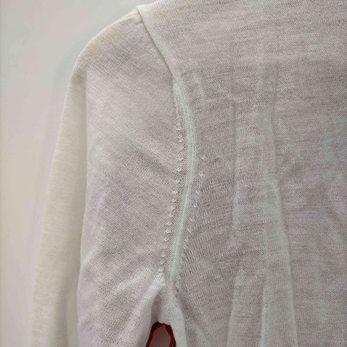 ビューティフルピープル beautiful people beautiful people 19SS s/z sheer wool color scheme pullov ニット カットソー 長袖 切替 36 赤 レッド オフホワイト /ES ■OS レディース レディース JPN:36