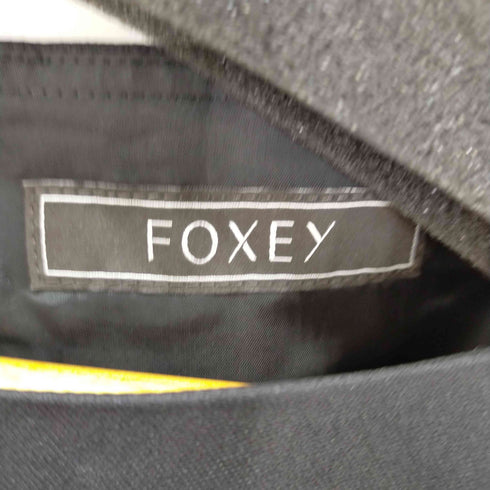 フォクシー FOXEY Tulip Rougeドレスワンピース ひざ丈 ノースリーブ シルク ウール レディース 38