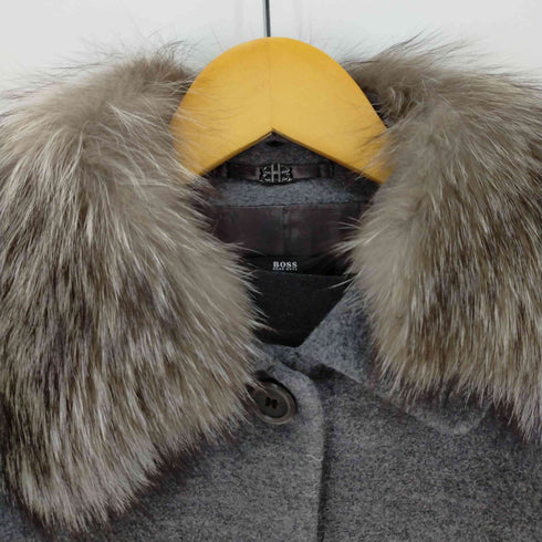 ヒューゴボス HUGO BOSS ファー付コート アウター ロング レディース I40
