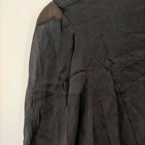 アレキサンダーマックイーン Alexander McQueen シルク ハーフボタン ワンピース ひざ丈 長袖 IT36 黒 ブラック /DF ■OS レディース レディース JPN:36