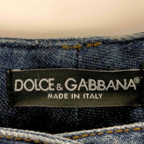 ドルチェアンドガッバーナ DOLCE&GABBANA ダメージ加工 ロゴプレート ジップフライ スリム レディース 42