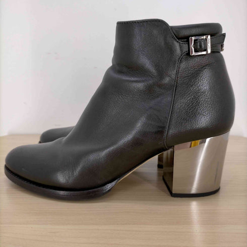 ジミーチュウ JIMMY CHOO ブーツ サイドジップ チャンキーヒール ショート レザー レディース JPN:24