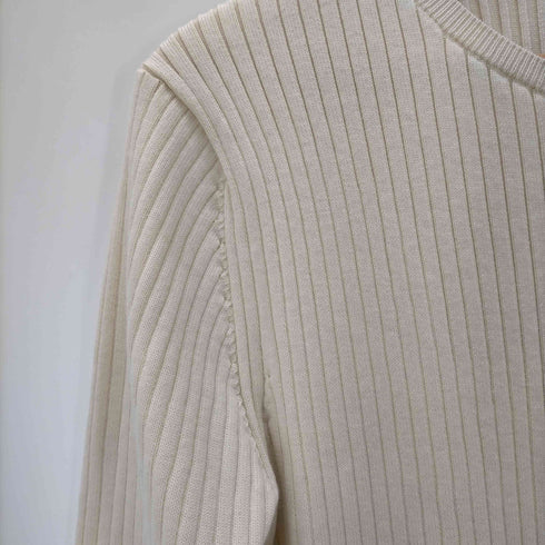 スピックアンドスパン Spick and Span 22AW RIBニットワンピース ロング 長袖 ウール混 アイボリー /DO ■OS レディース レディース