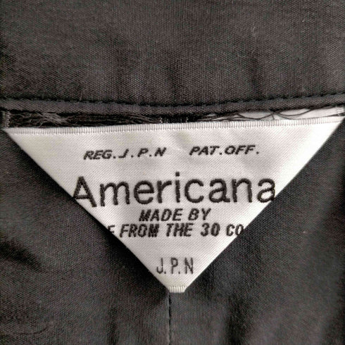 アメリカーナ Americana スキッパーロングシャツワンピース コクーン スリット 長袖 黒 ブラック /HS ■OS レディース レディース