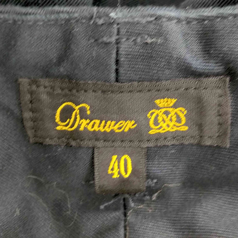 ドゥロワー Drawer ウェポンパンツ ワイド ジッパーフライ コットン 40 紺 ネイビー /DO ■OS レディース レディース JPN:40