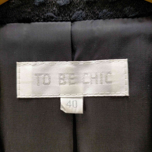 トゥービーシック TO BE CHIC ツイードコート ミドル丈 ウール 40 黒 ブラック /AA ■OS ■SH レディース レディース JPN:40